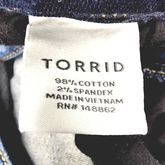Torrid Women's 16S Mid Slim Boot Cut Blue Heart - Picture 11 of 16